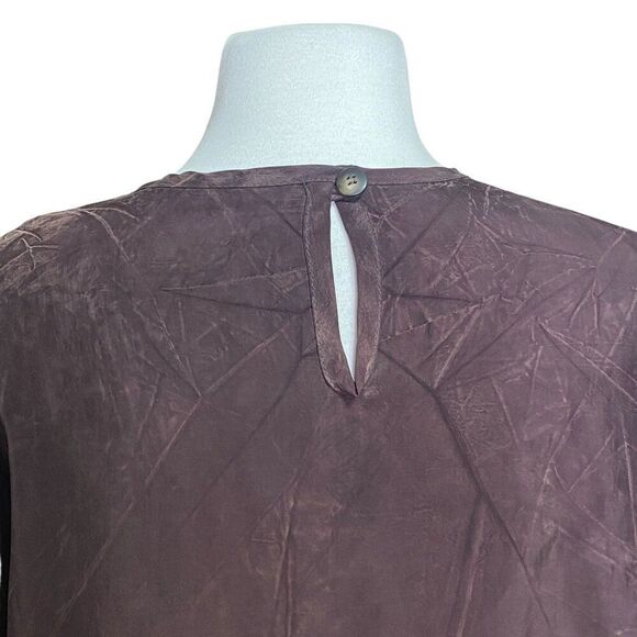 Rare Paula Sweet Brown Long Sleeve Tunic Top Size Large - Picture 5 of 6